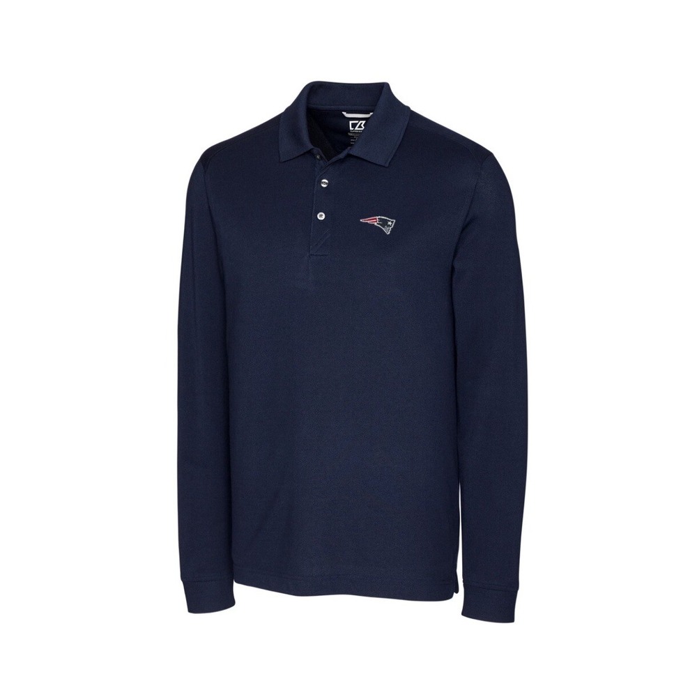 New England Patriots Cutter & Buck Big & Tall Long Sleeve Polo Navy Sz 4XL  New